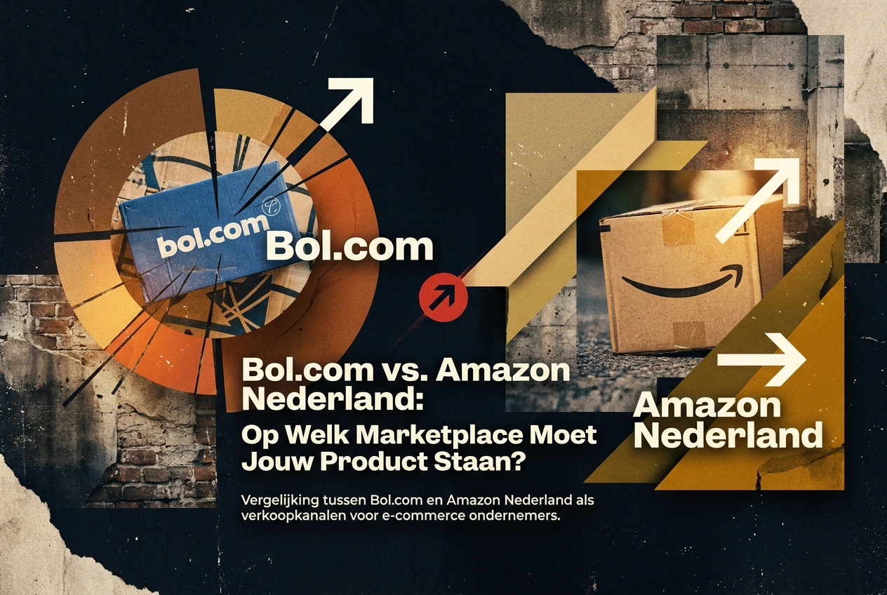 Professional header image for comparison analysis: Bol.com vs. Amazon Nederland: Op Welk Marketplace Moet Jo...